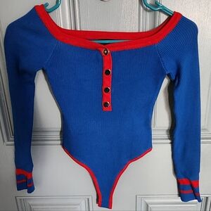 Blue and Red Bodysuit